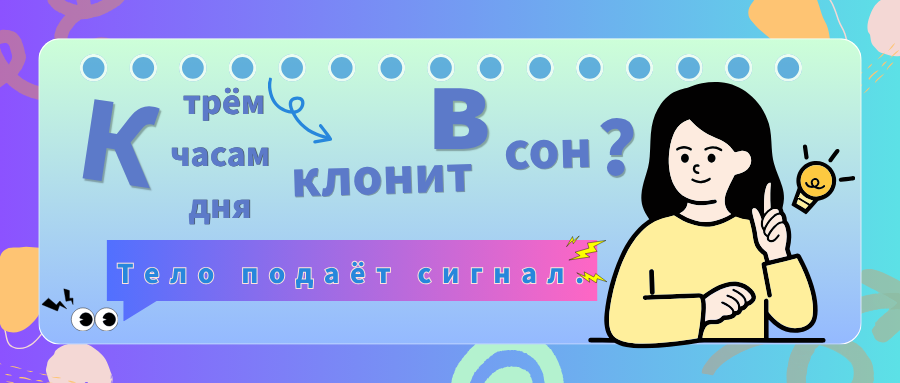 К трём часам дня клонит в сон — это тело подаёт сигнал.